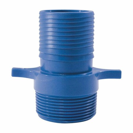 BLUE TWISTERS 1.5 in. Insert x 1.5 in. Dia. MPT Polypropylene Male Adapter, Blue 4814877